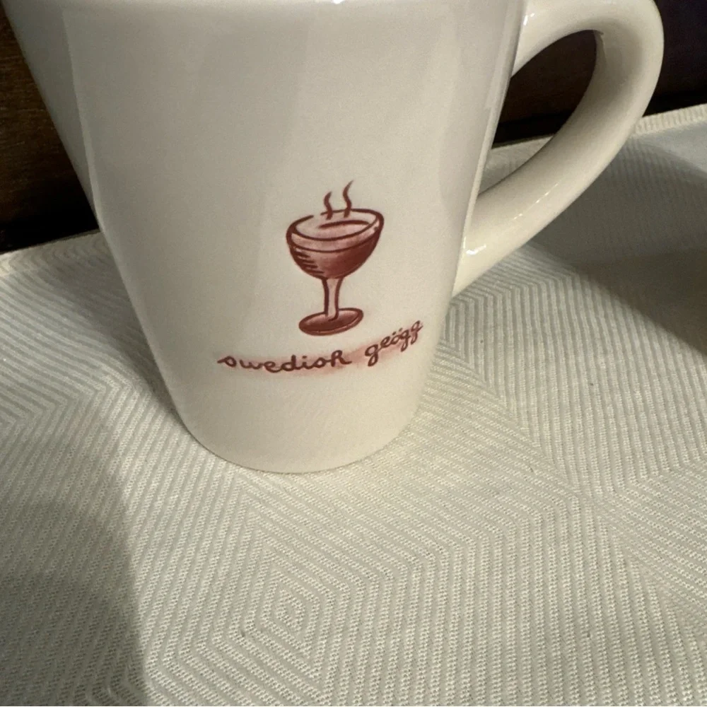 White Ceramic Mug Set with Red Accents Williams Sonoma